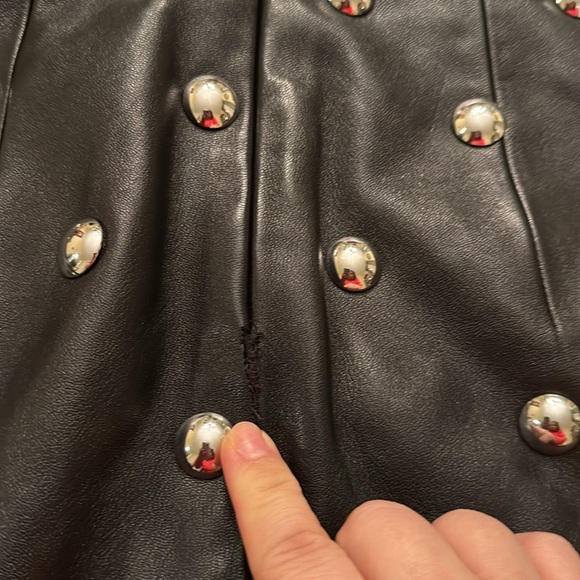 NWT ALEXANDER WANG LAMBSKIN BLACK LEATHER SKIRT IN SIZE 2. - Picture 6 of 9